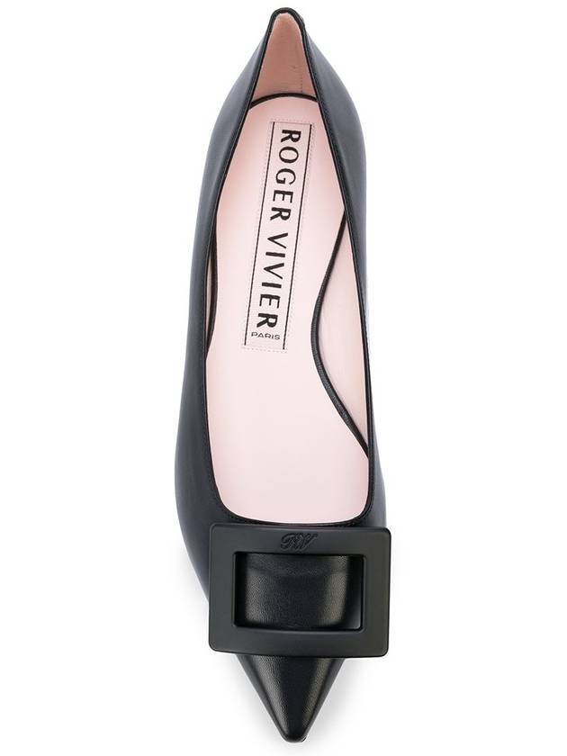 Gommettine Lacquered Buckle Soft Leather Ballerinas Black - ROGER VIVIER - BALAAN 3