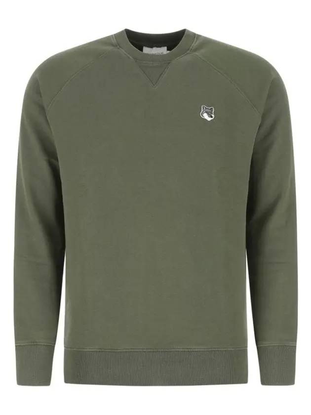 Fox Head Cotton Sweatshirt Khaki - MAISON KITSUNE - BALAAN 1