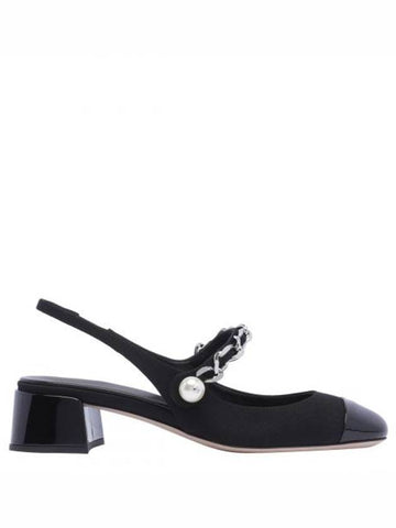 Patent Leather Slingback Heels Black - MIU MIU - BALAAN 1