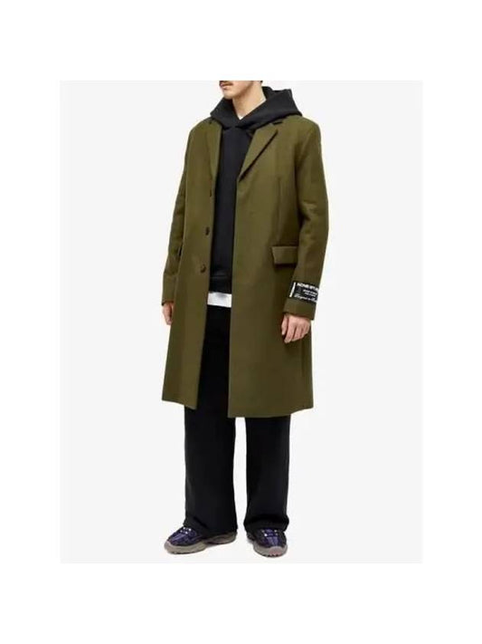 Acne Studios Single breasted wool blend coat B90724 GREEN MELANGE - ACNE STUDIOS - BALAAN 2