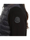 Padded Cotton Zip Up Cardigan Black - MONCLER - BALAAN 8