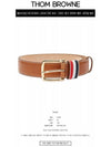 Three Stripe Tab Leather Belt Brown - THOM BROWNE - BALAAN 3