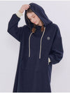 Shirring Hooded Long Dress Navy - METAPHER - BALAAN 2