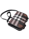 Check Print Leather Messenger Bag Dark Birch Brown - BURBERRY - BALAAN 6