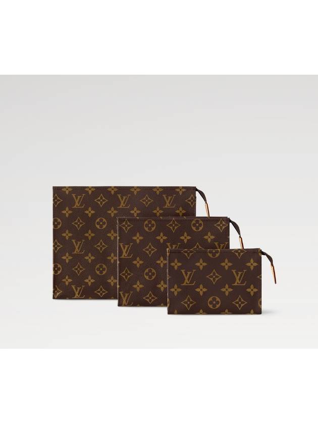 Trio Toilet Monogram Coated Canvas Pouch Bag Brown - LOUIS VUITTON - BALAAN 4