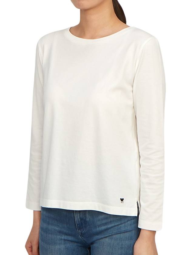 Leida Cotton Long Sleeve T-Shirt White - MAX MARA - BALAAN 3