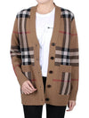 Check Wool Cashmere Cardigan Brown - BURBERRY - BALAAN 4