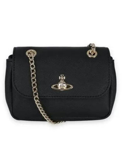 Logo Plaque Chain Cross Bag Black - VIVIENNE WESTWOOD - BALAAN 2