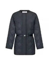 Macrocannage Belted Quilted Technical Taffeta Padding Navy - DIOR - BALAAN 1