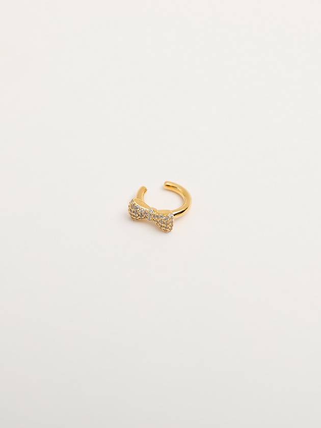 Cubic Ribbon Earring Gold - SOSOO - BALAAN 1