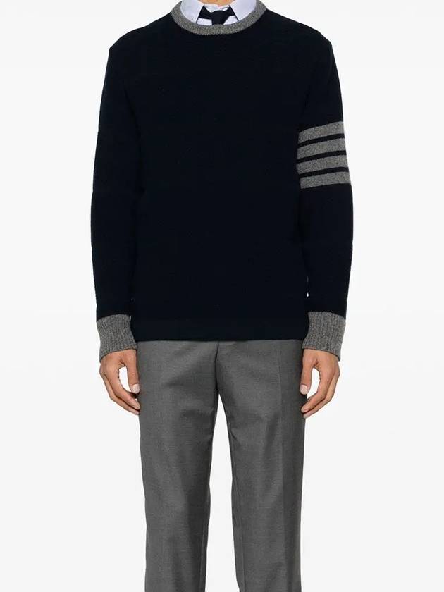 4 Bar Stripe Crewneck Knit Top Navy - THOM BROWNE - BALAAN 2