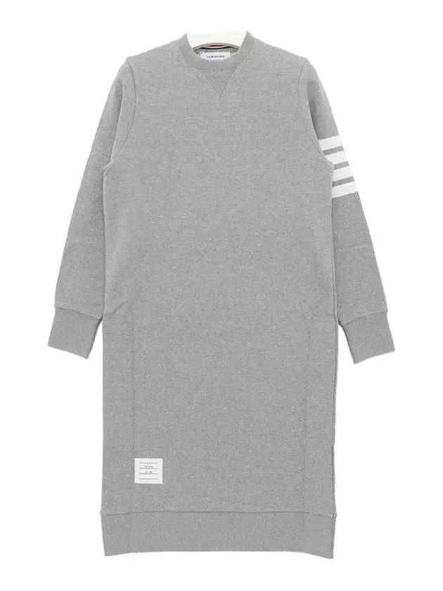 Classic Loopback 4-Bar Sweater Midi Dress Light Grey - THOM BROWNE - BALAAN 3