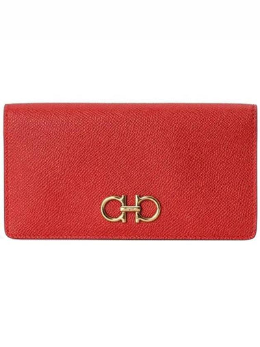 Gancini Continental Long Wallet Red - SALVATORE FERRAGAMO - BALAAN 1