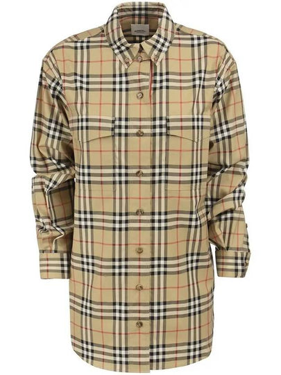 Vintage Check Overfit Shirt Beige - BURBERRY - BALAAN 2