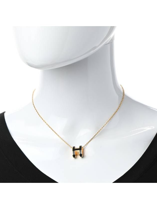 Pop H Pendant Necklace Gold Black - HERMES - BALAAN 3