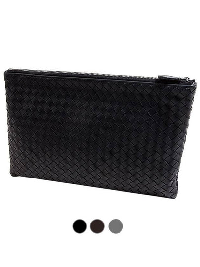 Intrecciato Document Leather Clutch Bag Dark Brown - BOTTEGA VENETA - BALAAN 2