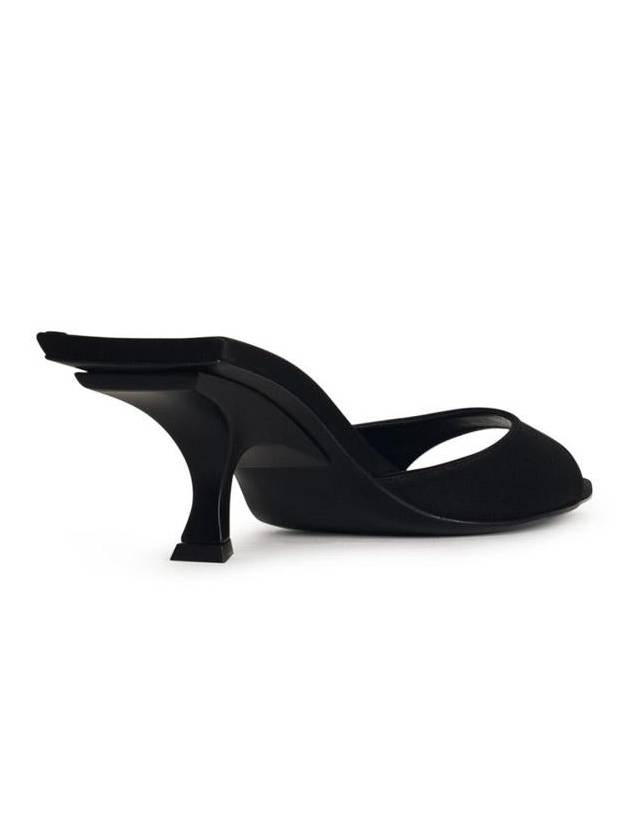 The Attico 'Bes' Black Satin Sandals - THE ATTICO - BALAAN 3