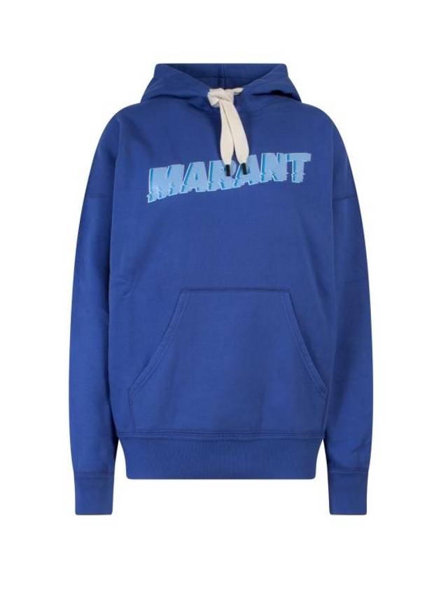 Mansel Logo Print Hoodie Blue - ISABEL MARANT - BALAAN 1