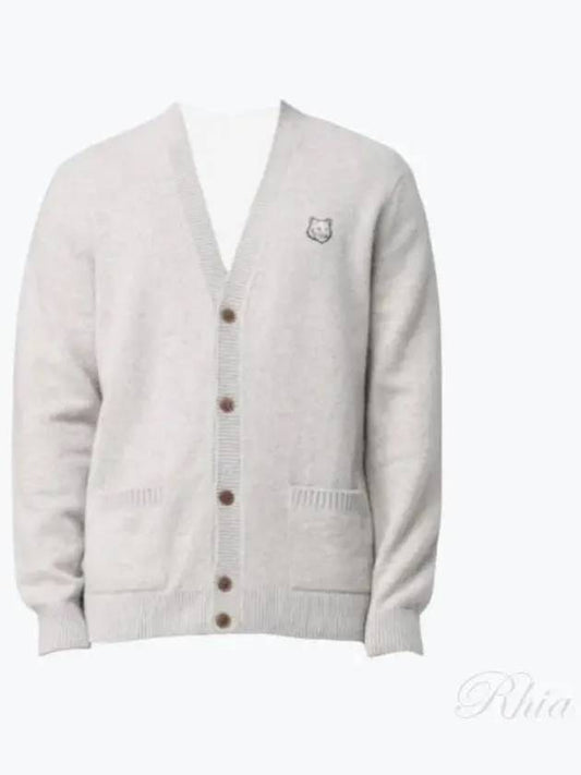 Fox Head Cardigan Light Grey - MAISON KITSUNE - BALAAN 2