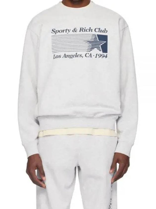 24 Starter Crewneck Heather GrayNavy WS067S412SH Sweatshirt - SPORTY & RICH - BALAAN 1