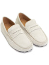 Gommino Bubble Suede Driving Shoes Ivory - TOD'S - BALAAN 4