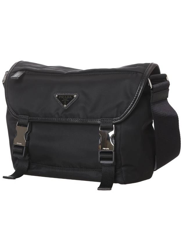 Triangle Logo Re-Nylon Cross Bag Black - PRADA - BALAAN 3