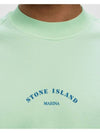 Marina Cotton Nylon Terry Fleece Crewneck Sweatshirt Green - STONE ISLAND - BALAAN 3