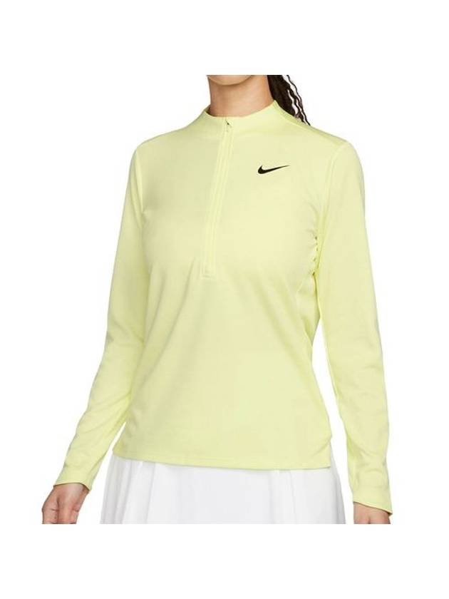 Women's Dri Fit UV Advantage Half Zip Long-Sleeve T-Shirt Green - NIKE - BALAAN 1