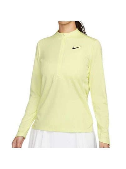 Women's Dri Fit UV Advantage Half Zip Long-Sleeve T-Shirt Green - NIKE - BALAAN 2