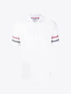 Men's RWB Stripe Cotton Polo Shirt White - THOM BROWNE - BALAAN 2