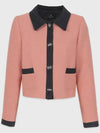 Women's Beauty Berry Tweed Jacket Pink - MICANE - BALAAN 5