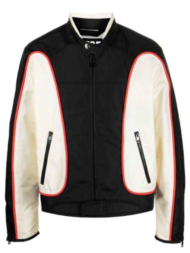 J-Blink Color Block Biker Jacket Black White - DIESEL - BALAAN 6