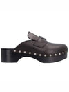 Studded Leather Clog Mule Black - PRADA - BALAAN 2