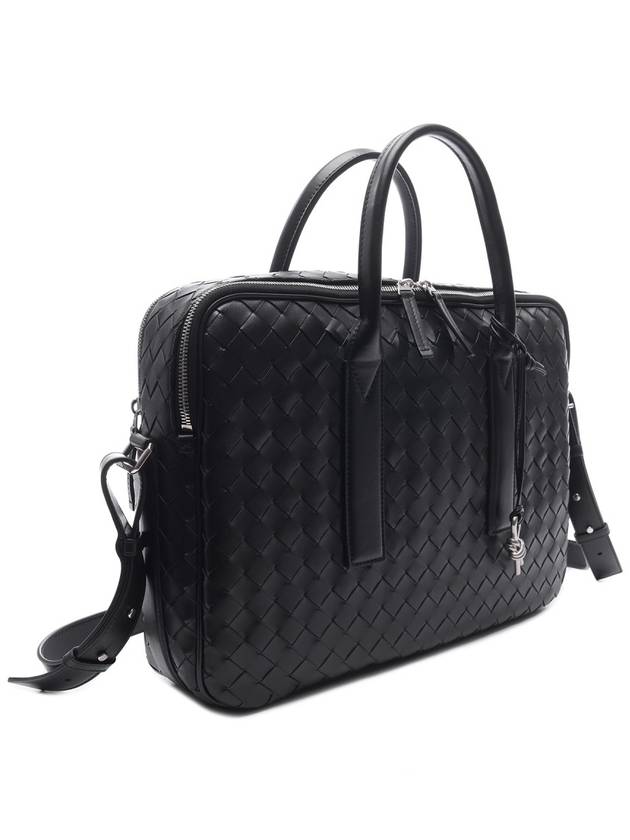 Getaway Leather Brief Case Black - BOTTEGA VENETA - BALAAN 4