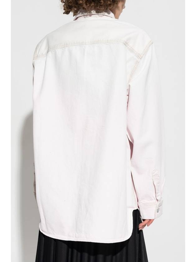 Relaxed fit denim button up long sleeve shirt pale pink - ACNE STUDIOS - BALAAN 5