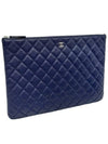 Women s A82552 Caviar Skin Classic Silver COCO Logo Large Clutch - CHANEL - BALAAN 2