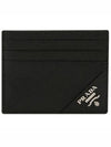 Saffiano Leather Card Wallet Black - PRADA - BALAAN 2