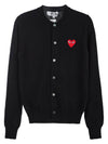 Women's Heart Waffen Wool Cardigan AZ P1N007 051 BLACK - COMME DES GARCONS - BALAAN 10