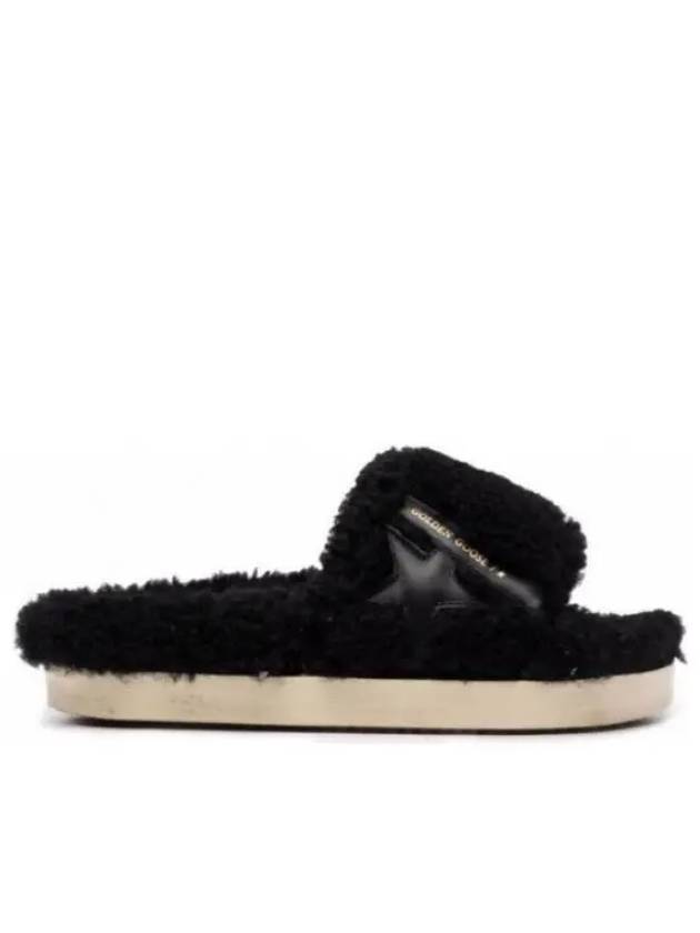 Leather Star Shearling Full Star Slippers Black - GOLDEN GOOSE - BALAAN 2