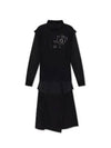 Women's 6 Numbering Logo Overlayered Shirt Long Dress Black - MAISON MARGIELA - BALAAN 2