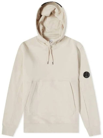 Men's Lens Wappen Fleece Hoodie Ivory - CP COMPANY - BALAAN 1