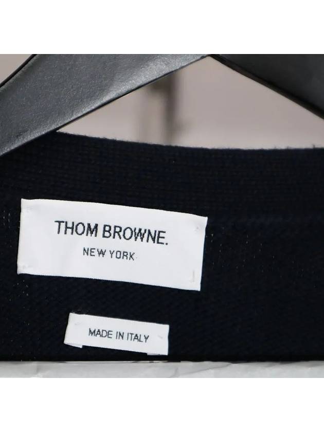 RWB Striped Intarsia Cotton Cardigan Navy - THOM BROWNE - BALAAN 6