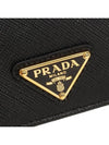 Saffiano Tri-Fold Leather Half Wallet Black - PRADA - BALAAN 6