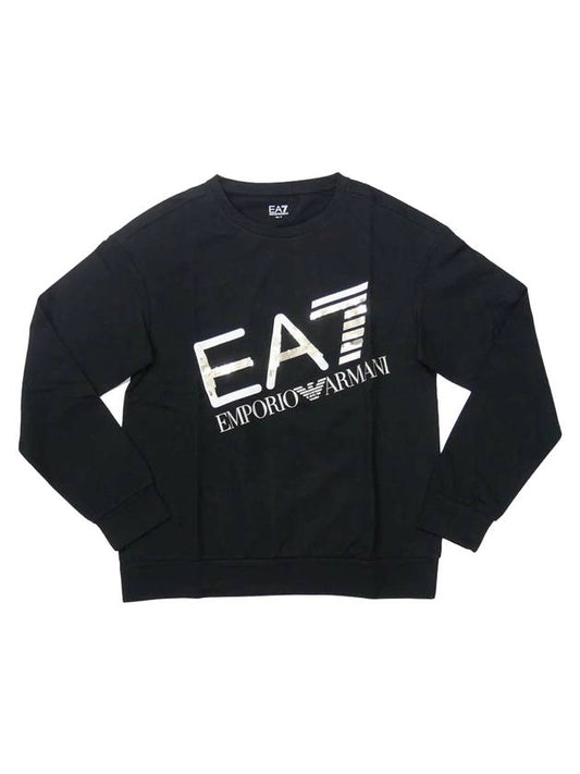 EA7 Sequin Logo Sweatshirt Black - EMPORIO ARMANI - BALAAN 1