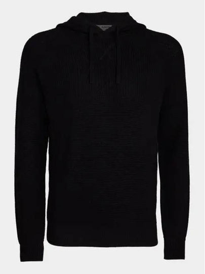 Men's Waffle Stitch Merino Wool Hooded Sweater Onyx - G/FORE - BALAAN 2