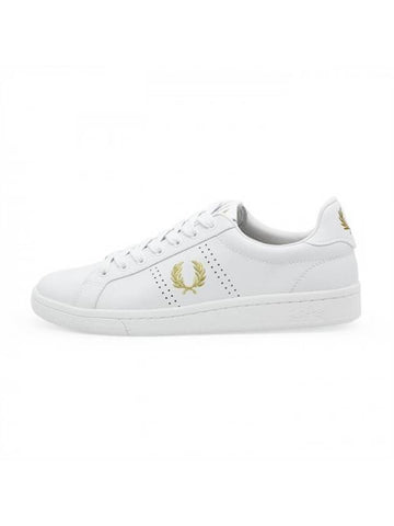 B721 Logo Leather Low Top Sneakers White - FRED PERRY - BALAAN 1