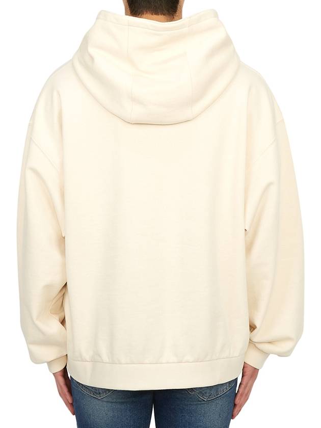 Men's Logo Patch Felted Hoodie Ivory - GUCCI - BALAAN 5