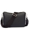 triangle logo leather shoulder bag black - PRADA - BALAAN 4