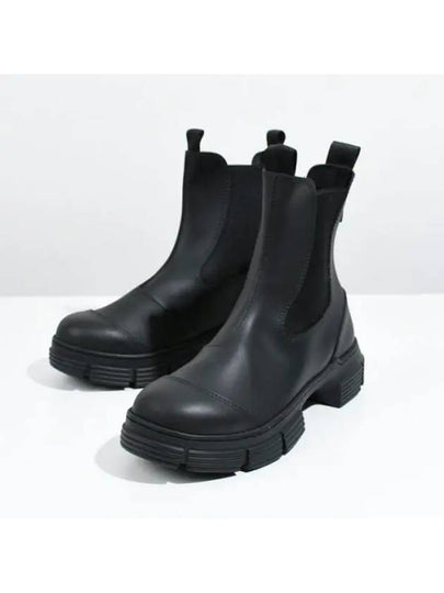 Women's Rubber City Chelsea Boots Black - GANNI - BALAAN 2