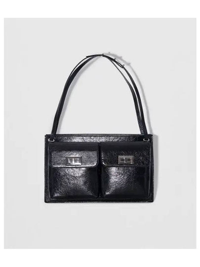 Billy Creased Leather Shoulder Bag Black - BY FAR - BALAAN 2